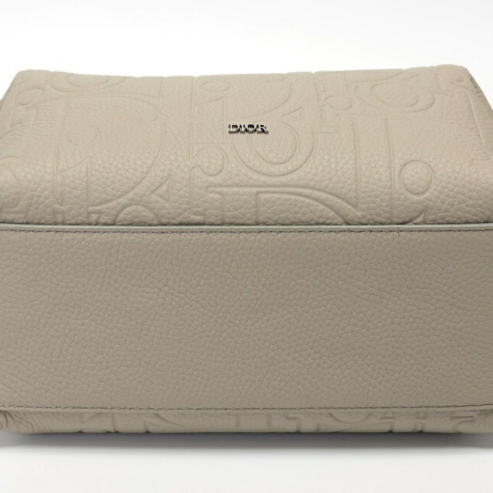 CHRISTIAN DIOR Pouch Travel 2ESC95 Gravity Leather Grey S-157398 - Picture 4 of 6